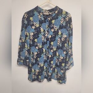 Croft & Barrow XL Floral Butyon Down Top 100% Cotton